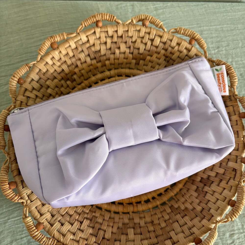 ULTA Beauty Conscious Beauty Lavender Purple Bow Makeup Bag